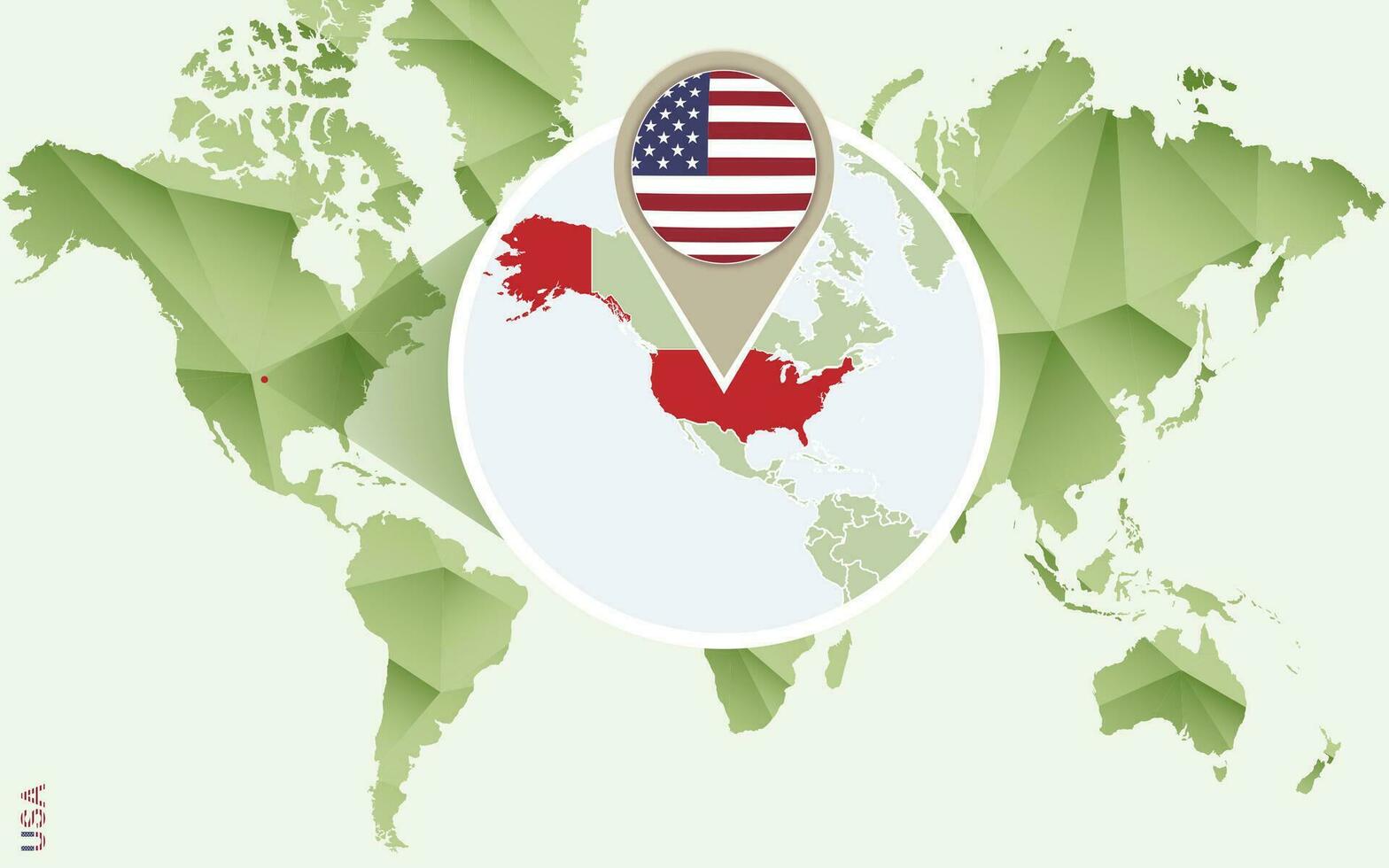 Infographic for United States of America, detailed map of USA with flag. vector