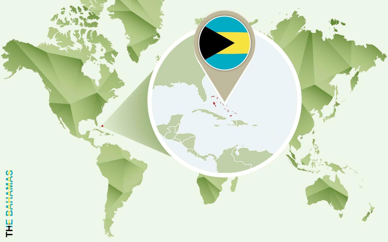 Infographic for The Bahamas, detailed map of The Bahamas with flag. vector