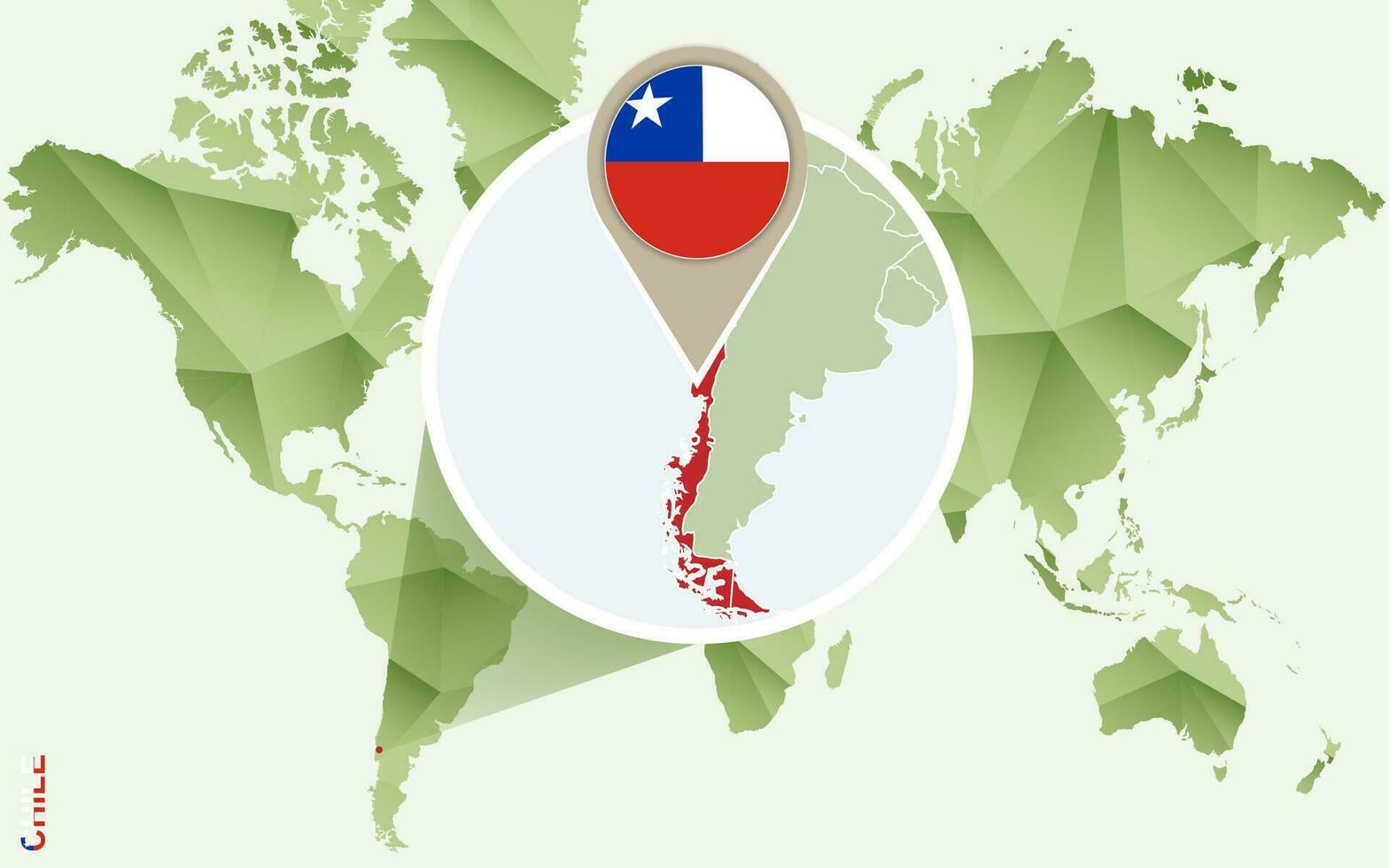 Infographic for Chile, detailed map of Chile with flag. vector