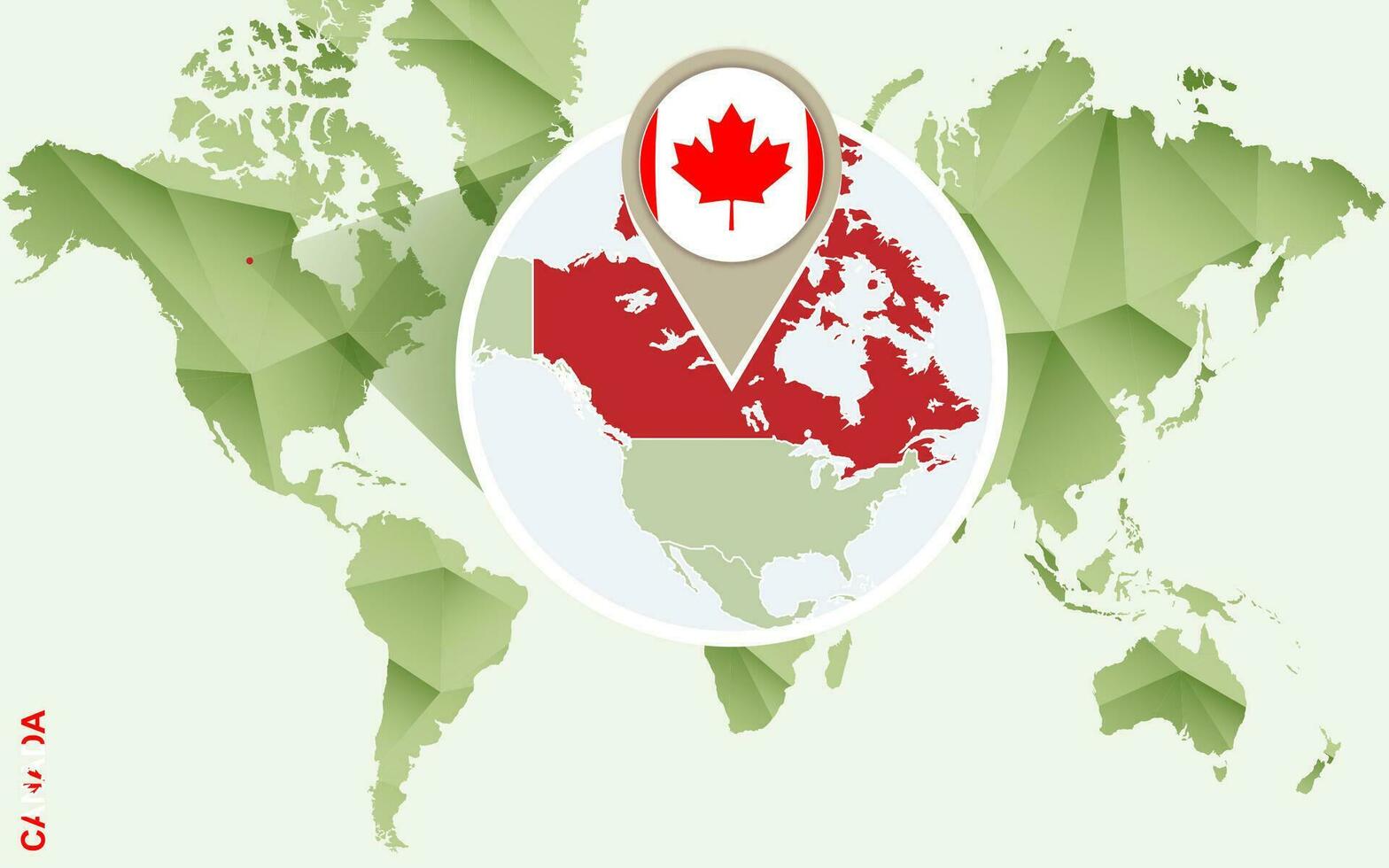 Infographic for Canada, detailed map of Canada with flag. vector