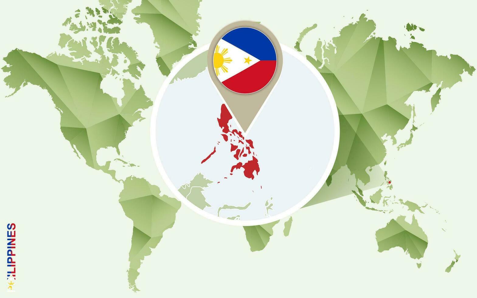 Infographic for Philippines, detailed map of Philippines with flag. vector