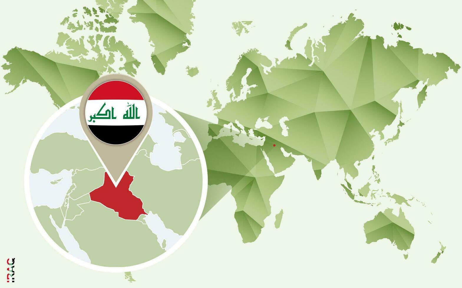 Infographic for Iraq, detailed map of Iraq with flag. vector