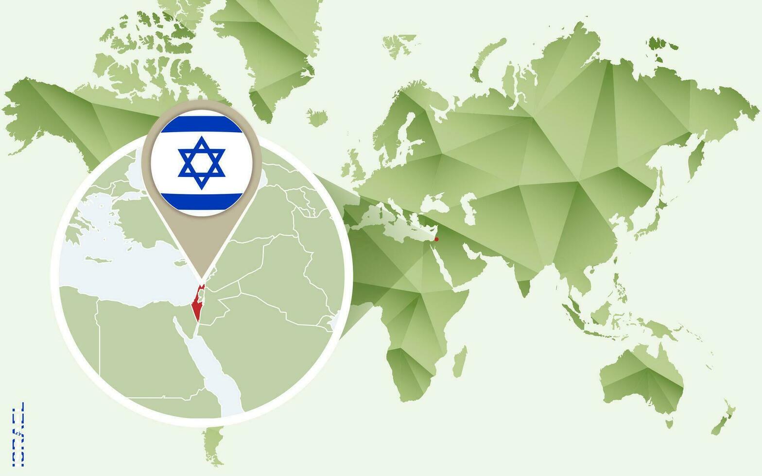 Infographic for Israel, detailed map of Israel with flag. vector