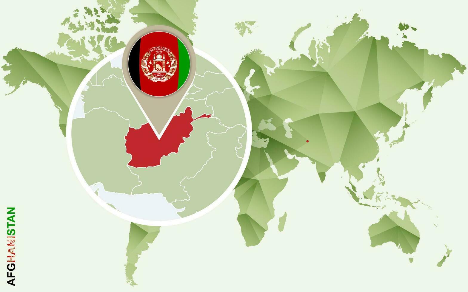 Infographic for Afghanistan, detailed map of Afghanistan with flag. vector
