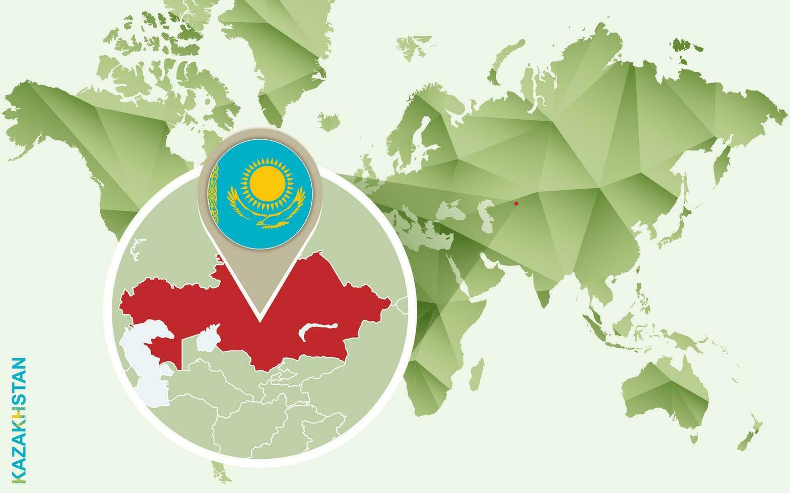 Infographic for Kazakhstan, detailed map of Kazakhstan with flag. vector