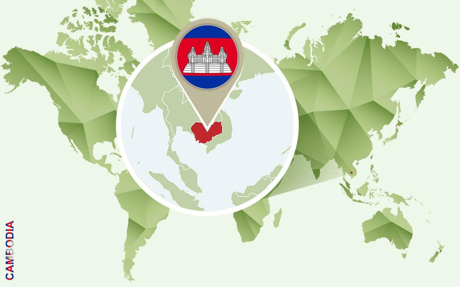 infografía para Camboya, detallado mapa de Camboya con bandera. vector