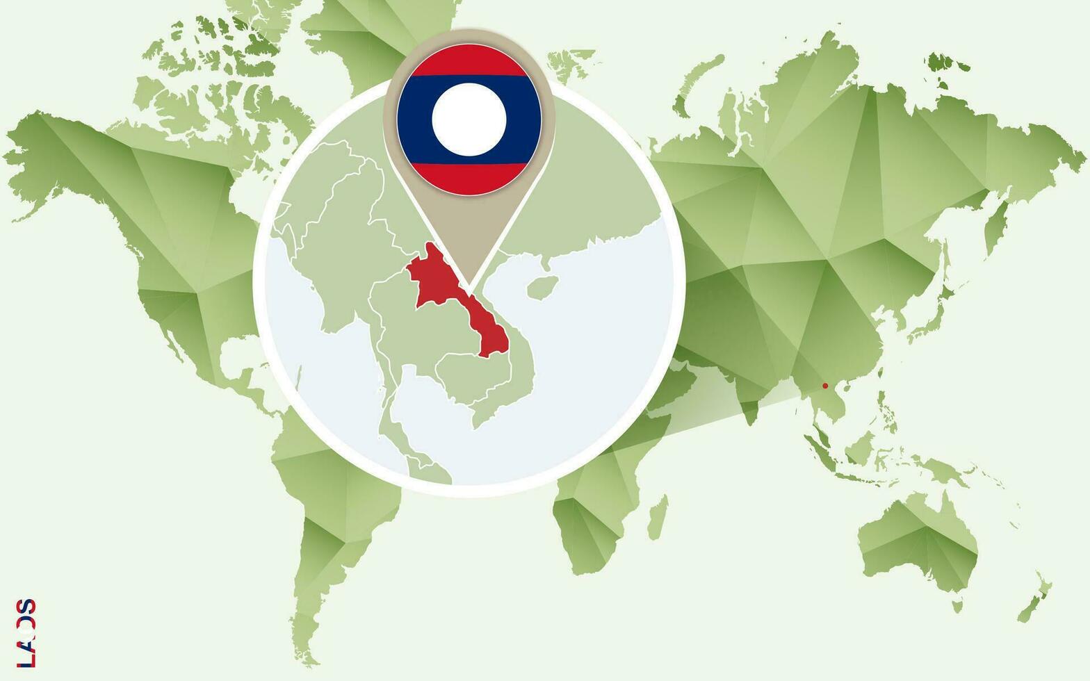 Infographic for Laos, detailed map of Laos with flag. vector