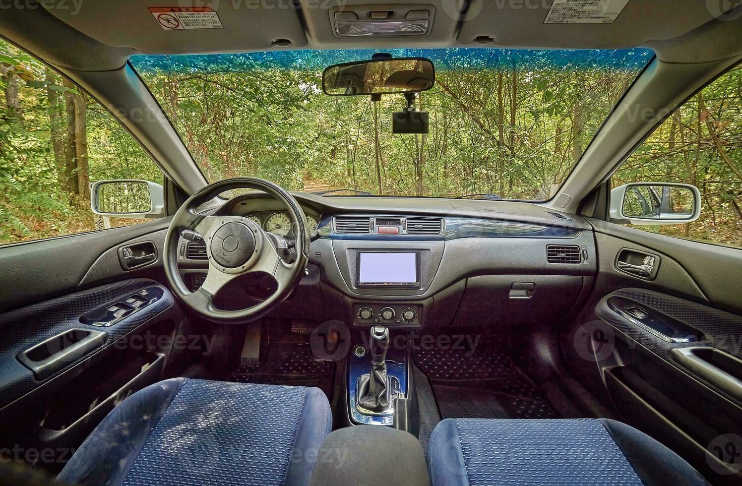 Inside moden car background, inside car interior elements wallpaper photo