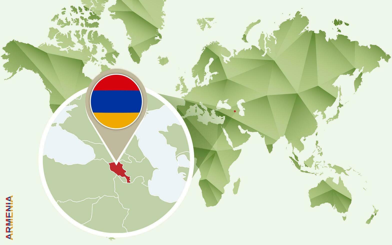 Infographic for Armenia, detailed map of Armenia with flag. vector