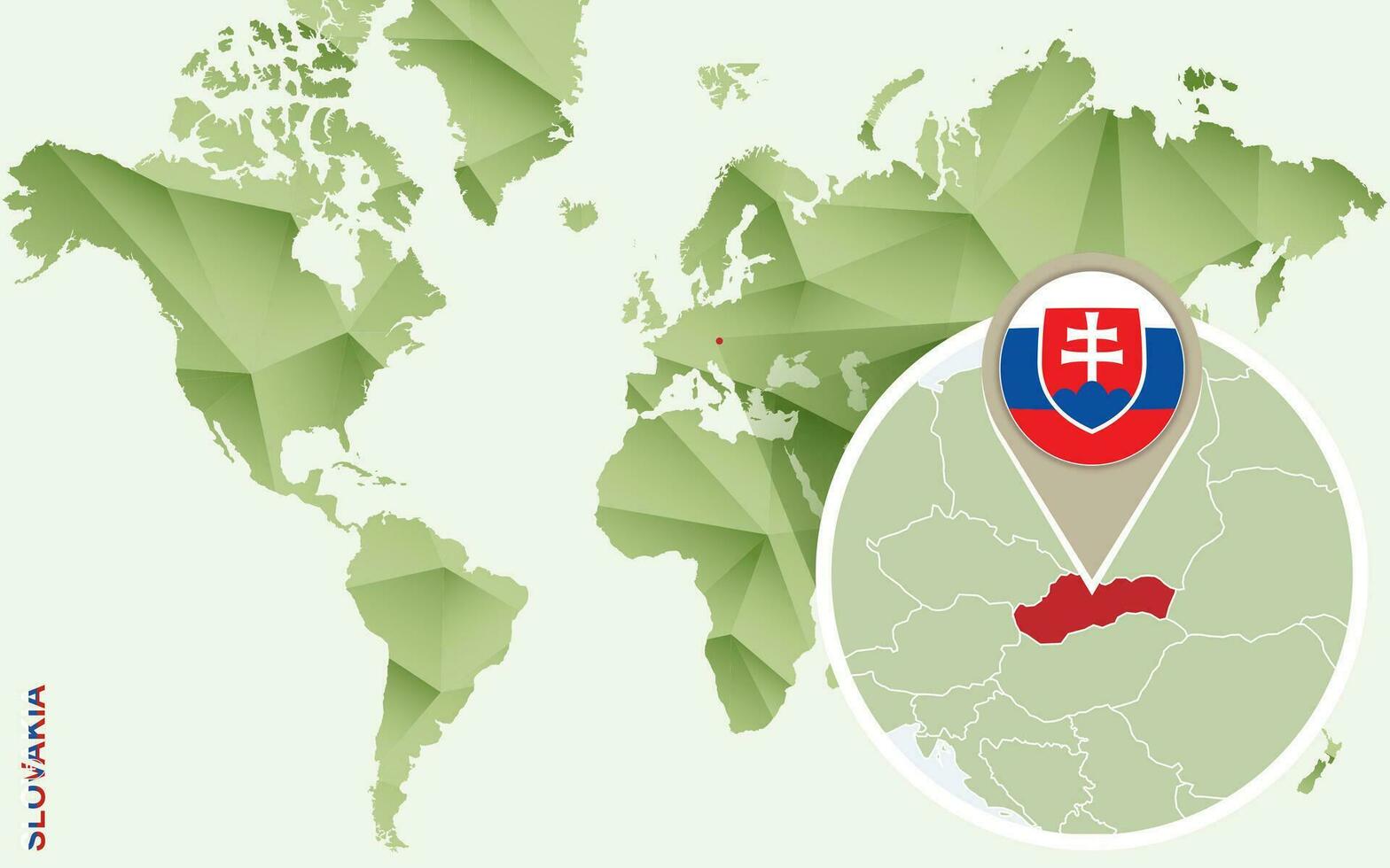 Infographic for Slovakia, detailed map of Slovakia with flag. vector