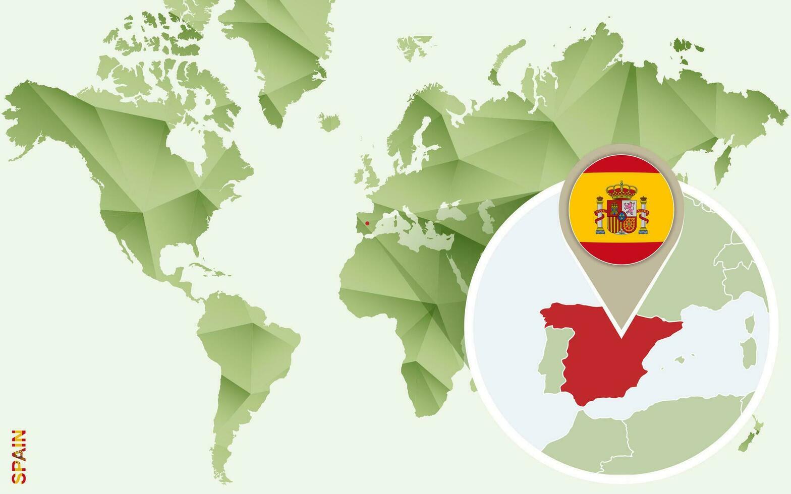 Infographic for Spain, detailed map of Spain with flag. vector