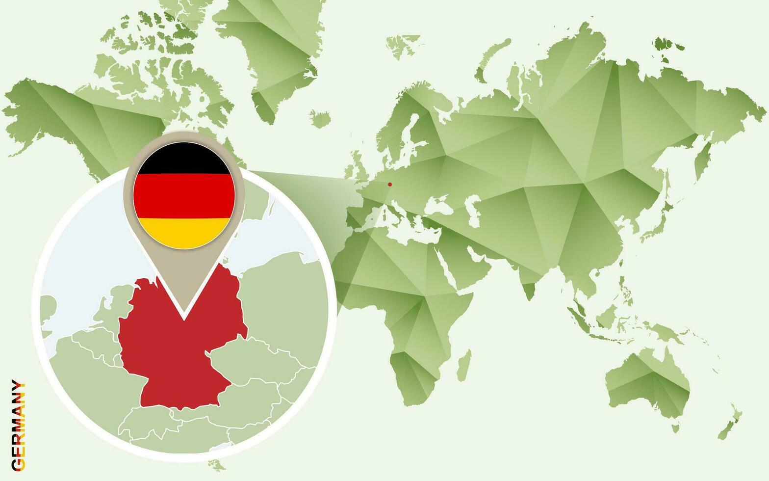 Infographic for Germany, detailed map of Germany with flag. vector