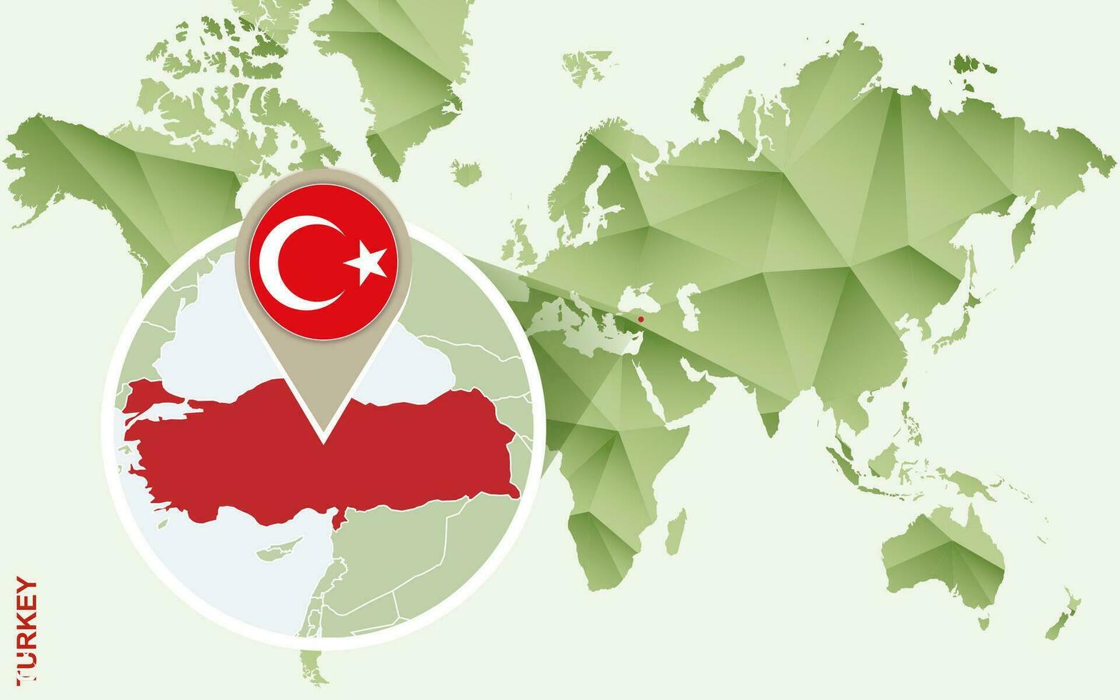 Infographic for Turkey, detailed map of Turkey with flag. vector