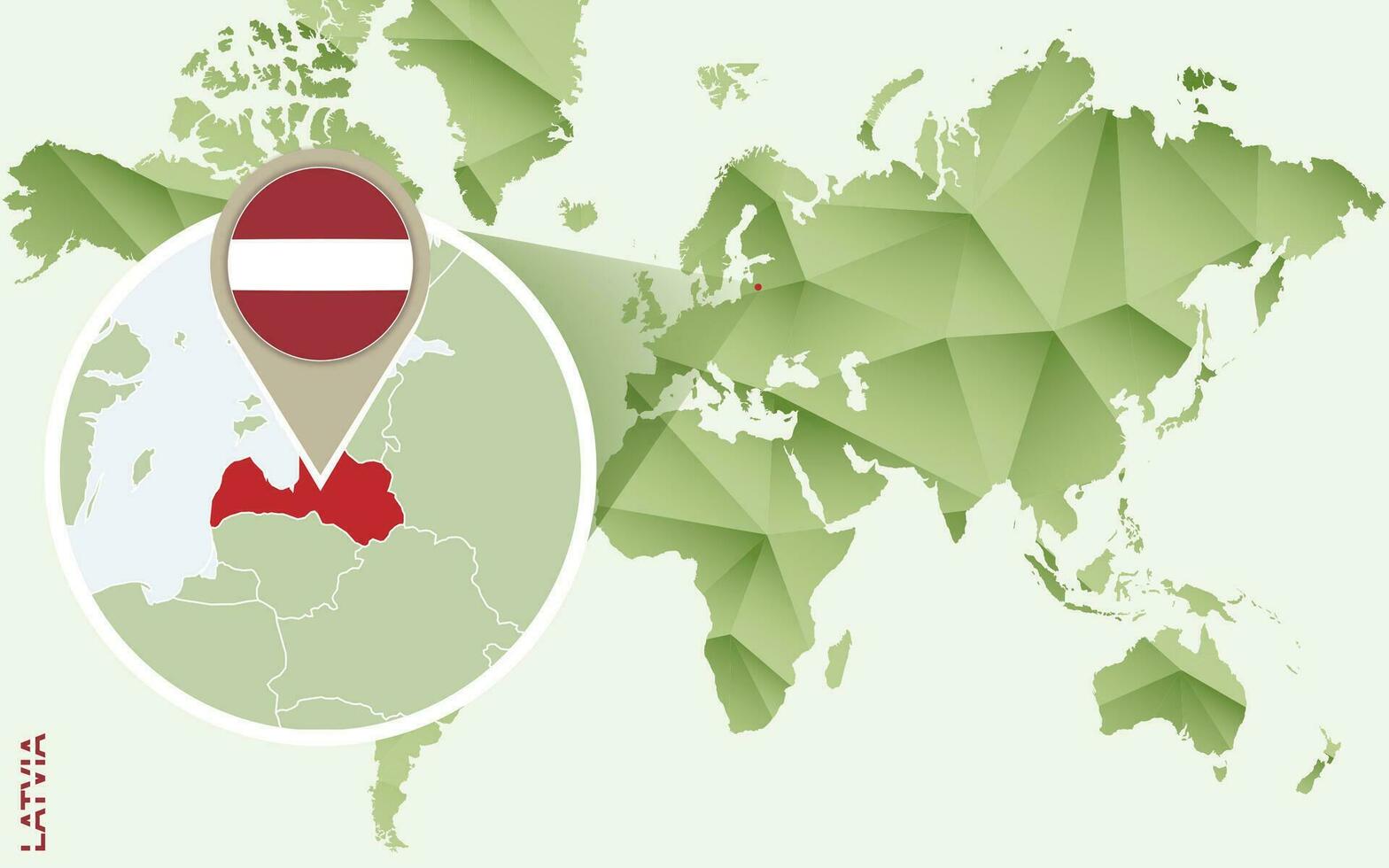 Infographic for Latvia, detailed map of Latvia with flag. vector