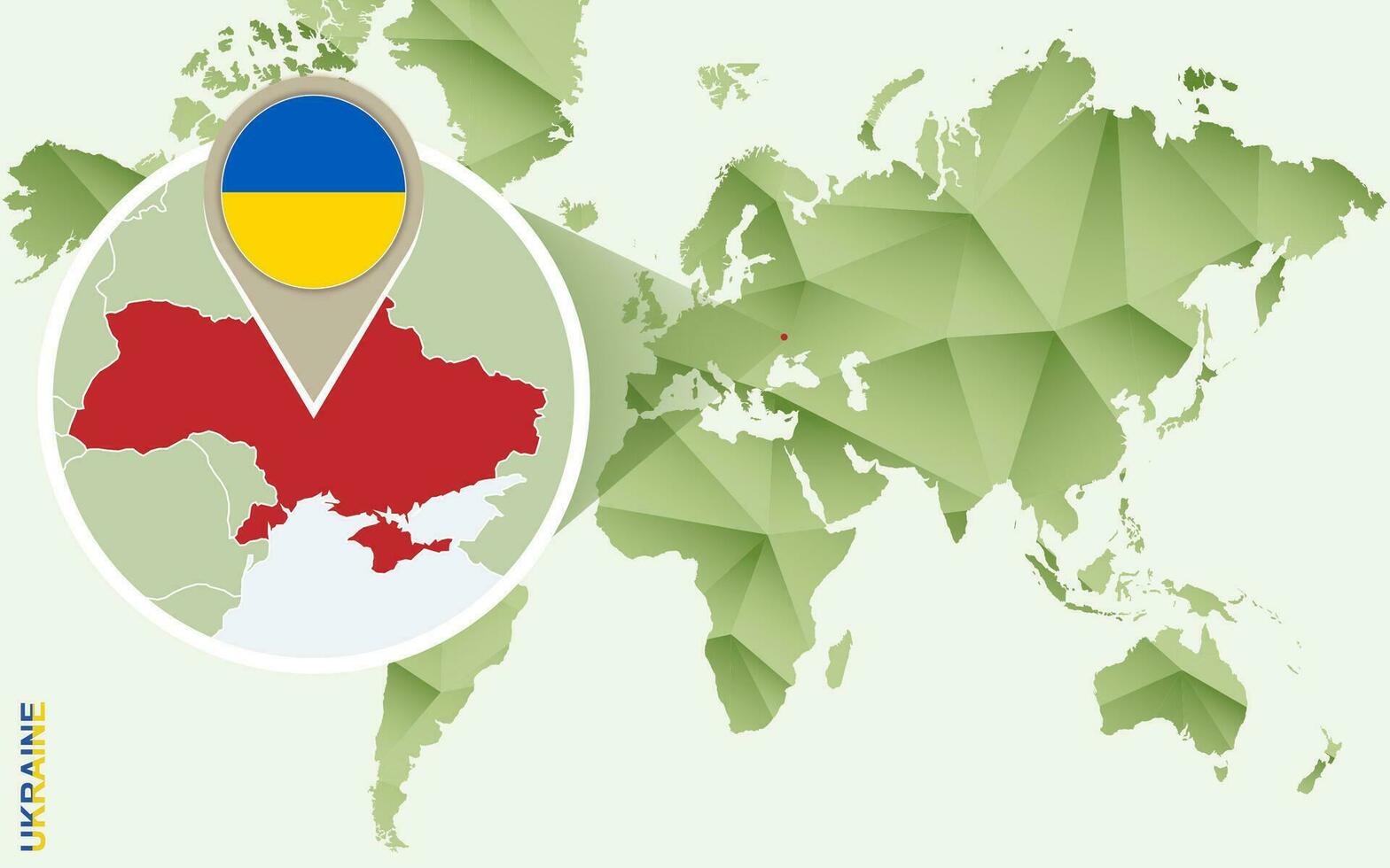 Infographic for Ukraine, detailed map of Ukraine with flag. vector
