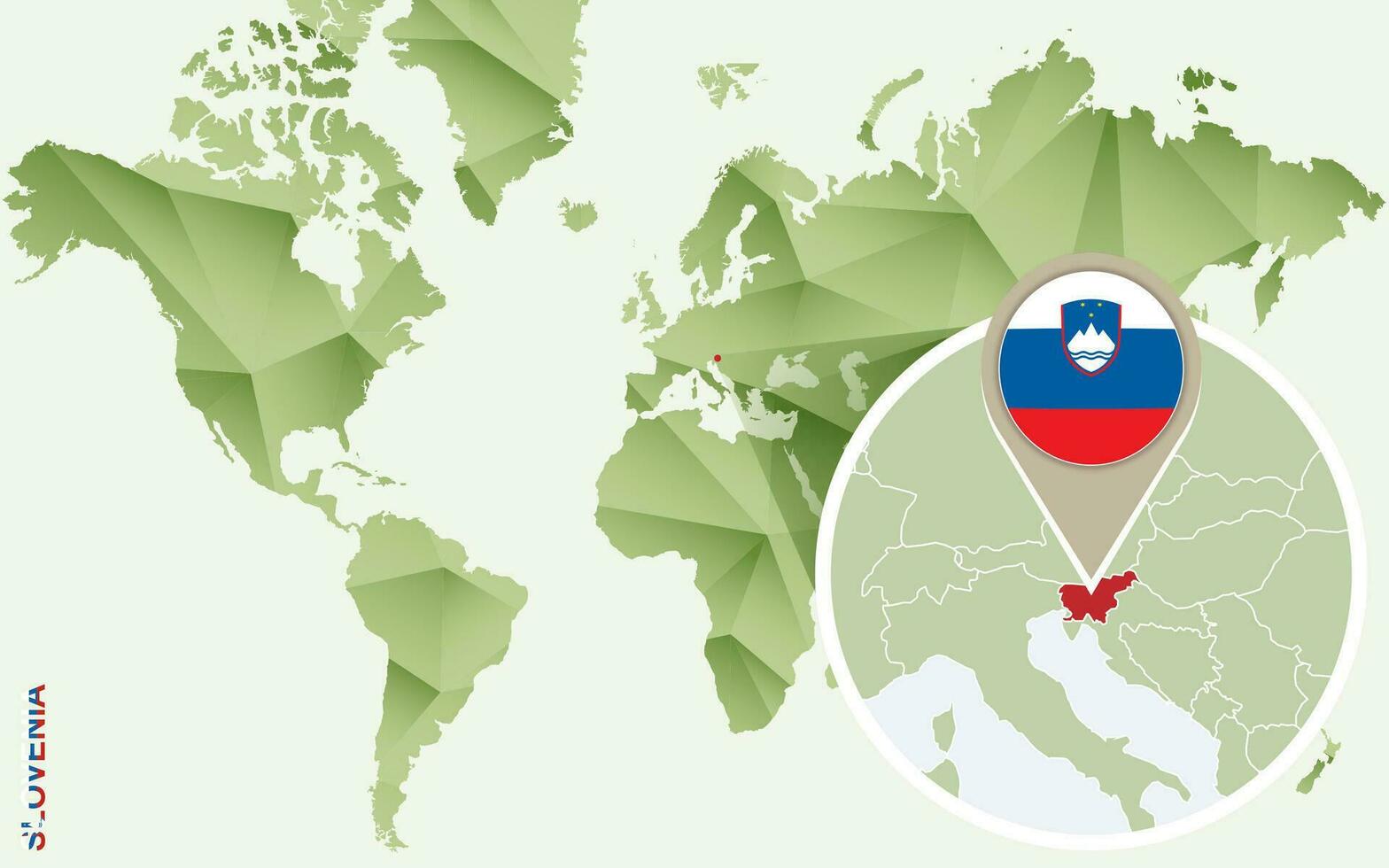 Infographic for Slovenia, detailed map of Slovenia with flag. vector