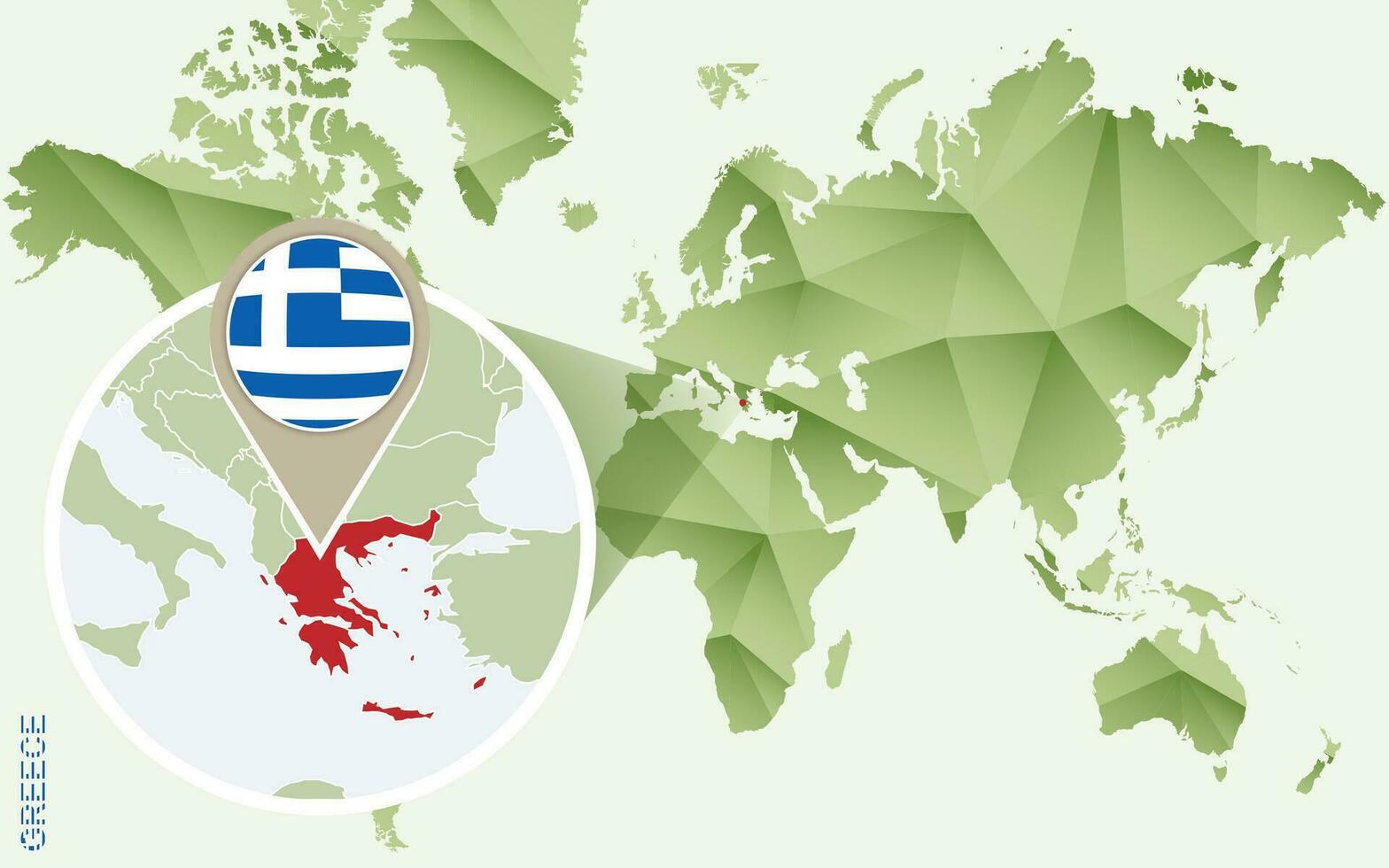 Infographic for Greece, detailed map of Greece with flag. vector