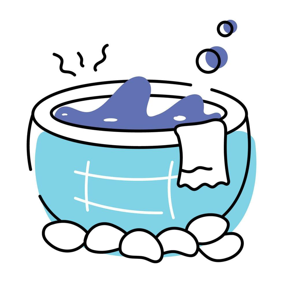Trendy doodle icon of hot tub vector