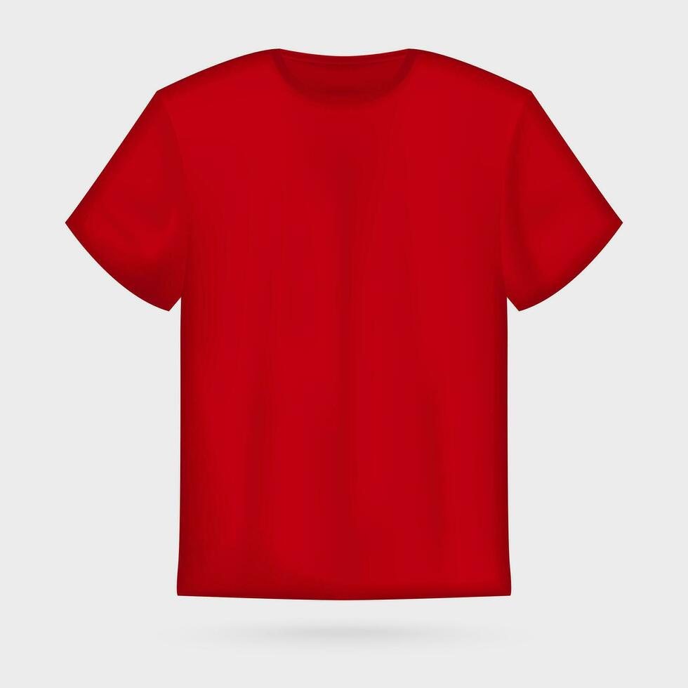 Red vector men's t-shirt mockup.