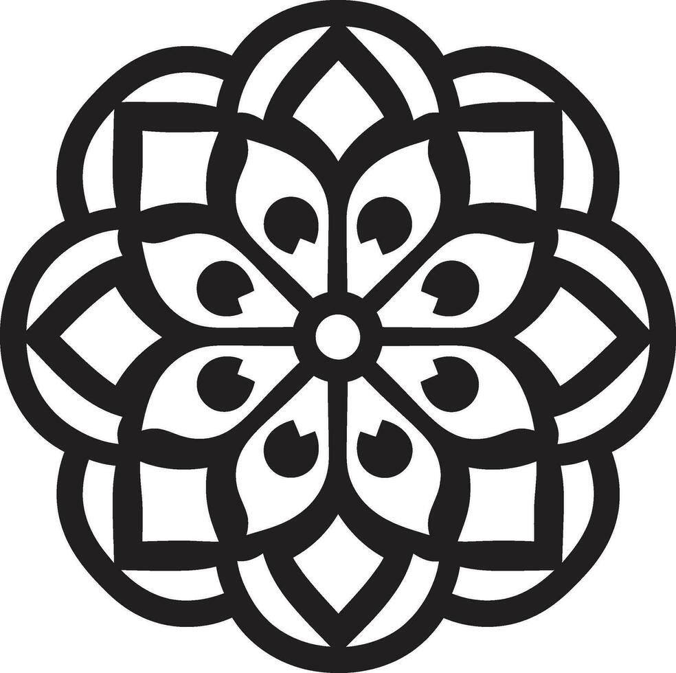 Exquisite Arabesque Art Black Vector Emblem Arabic Treasures in Detail Floral Tiles Logo