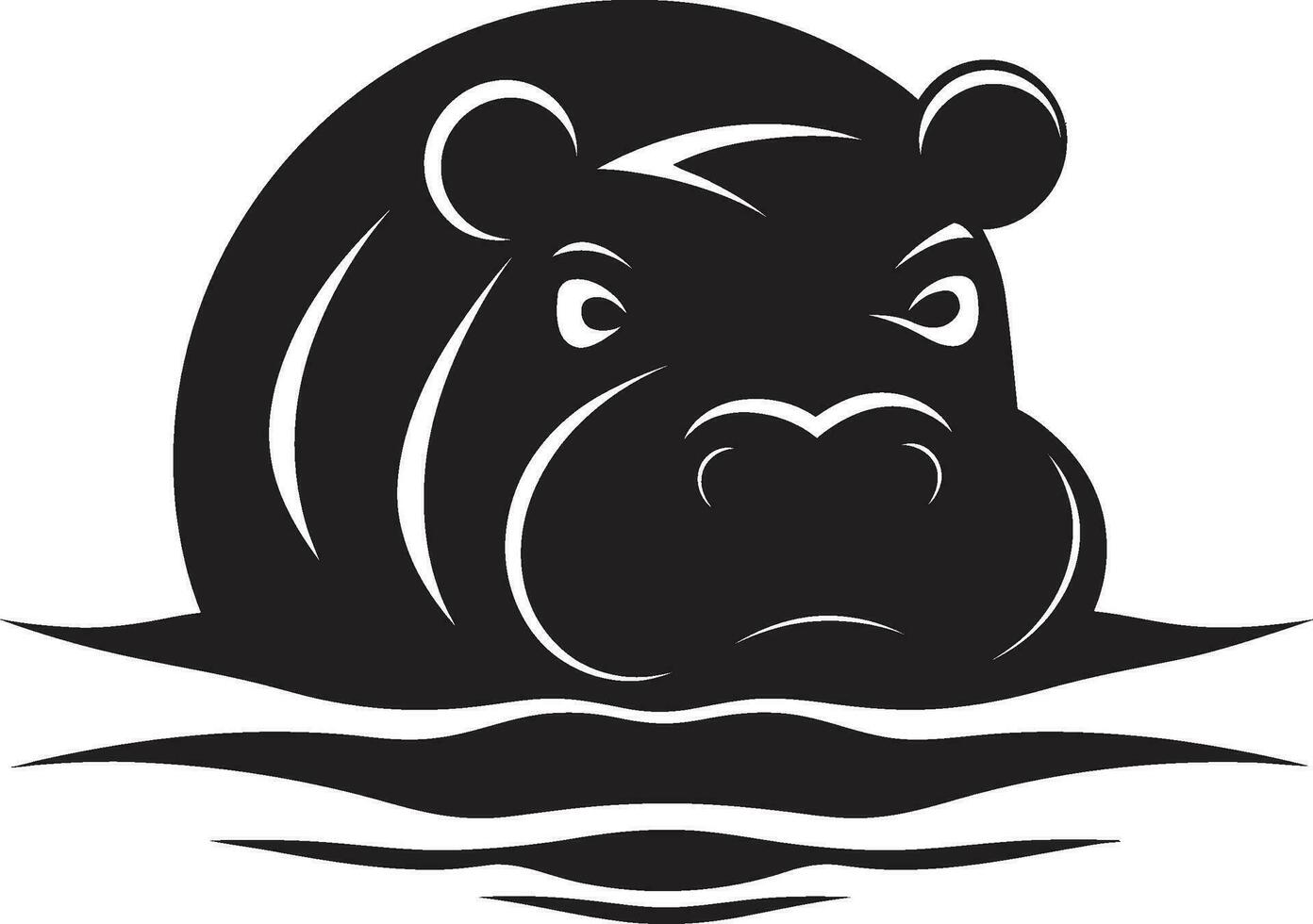 Sleek Hippo Profile in Black Hippo Symbol for Modern Branding vector