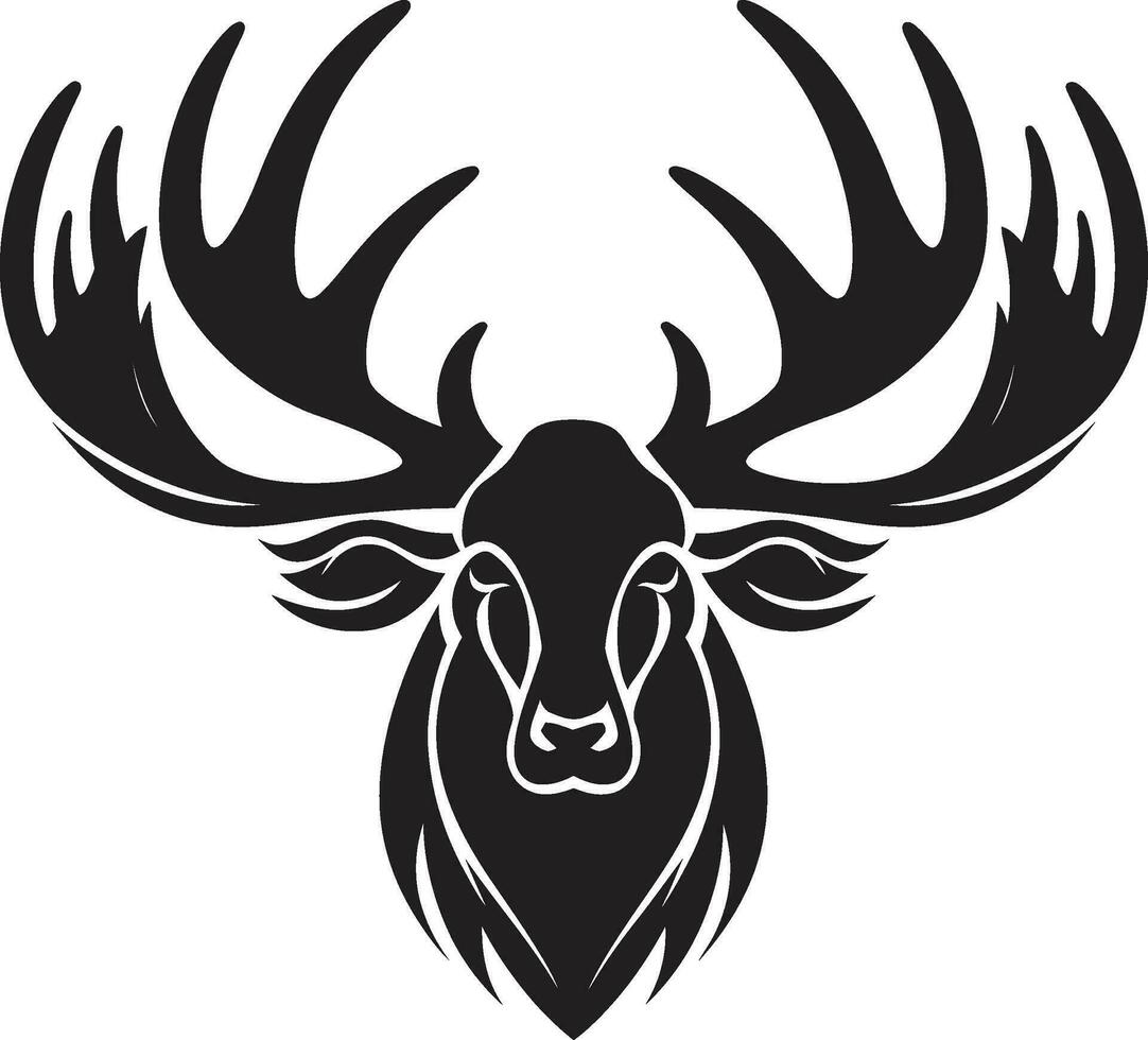 Moose Majesty in Bold Black Sleek Moose Iconic Design vector