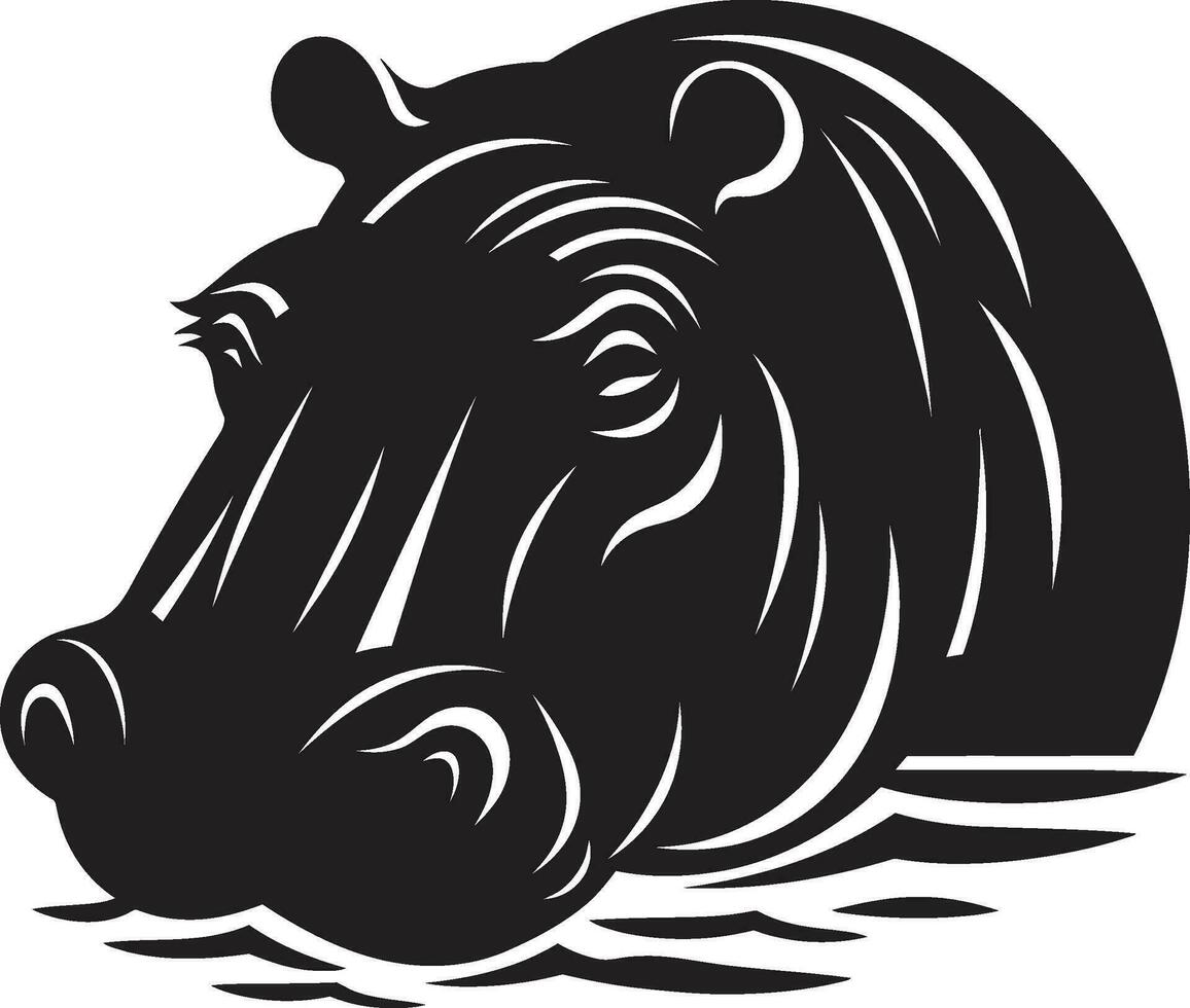 hipopótamo arte para moderno marca hipopótamo en vector silueta