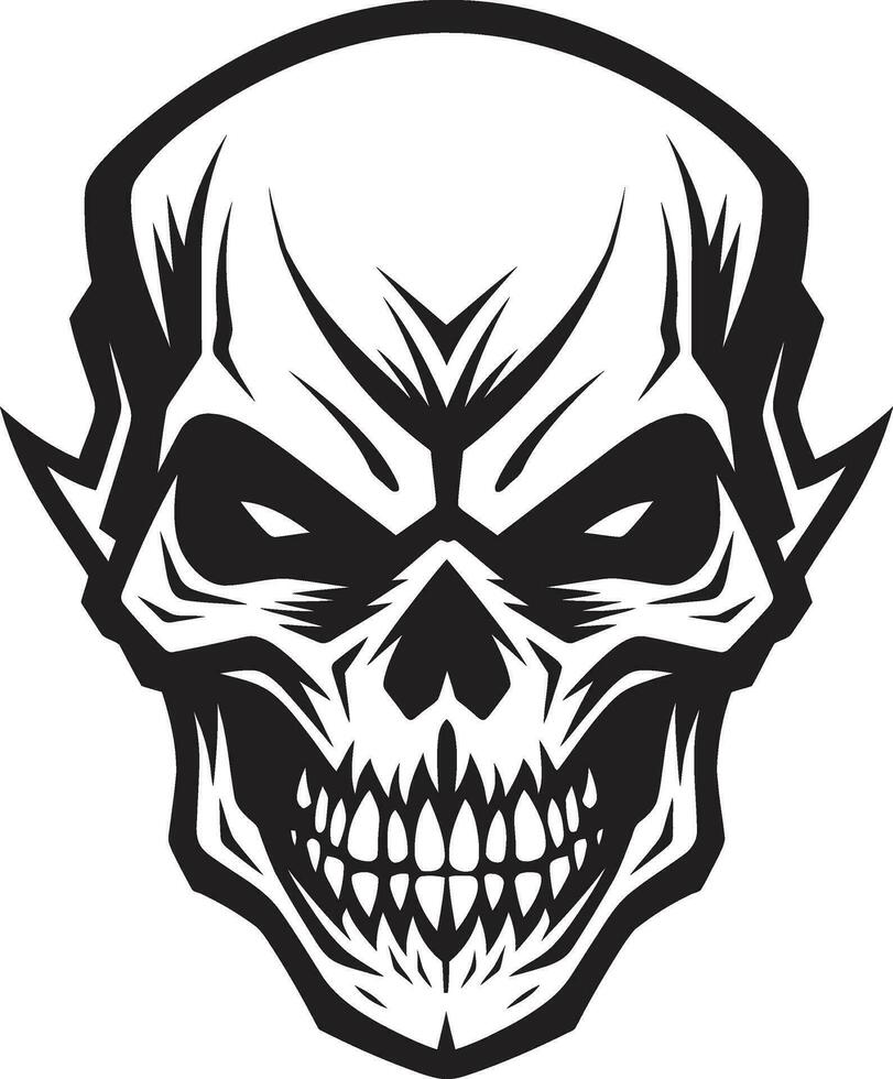 Elegance in Darkness Skull Icon Sinister Shadowed Skull Symbol vector