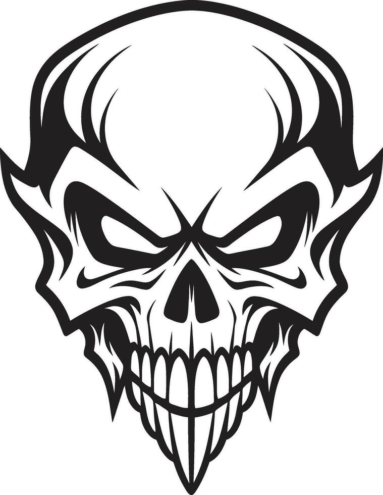 Ebon Enigma Mystic Skull Profile Cryptic Enchantment Ghostly Head vector