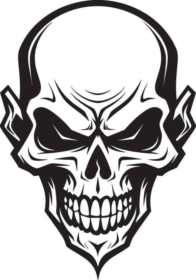 Shadowed Fate Brooding Skull Symbol Sorcerers Whispers Ominous Grin vector