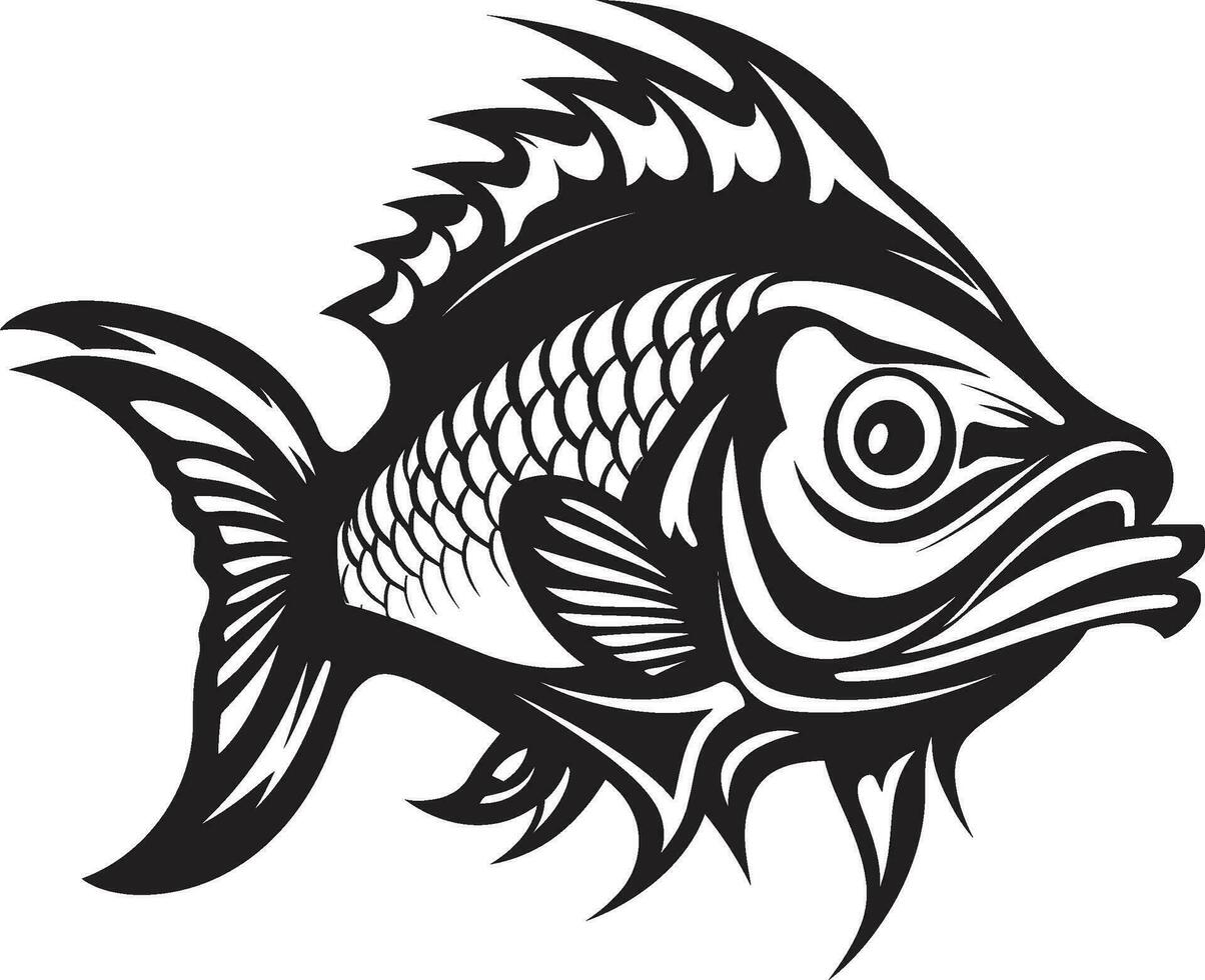Subsea Structure Fish Skeleton Logo Design Ephemeral Elegance Fish Icon Vector Skeleton