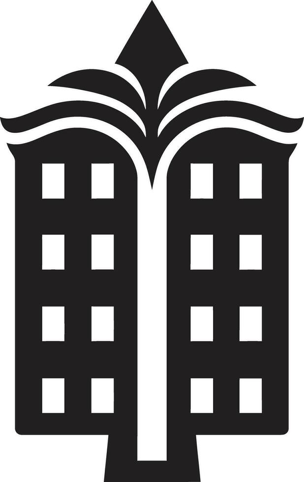 negro excelencia Departamento edificio logo diseño arquitectónico encanto Departamento edificio vector icono