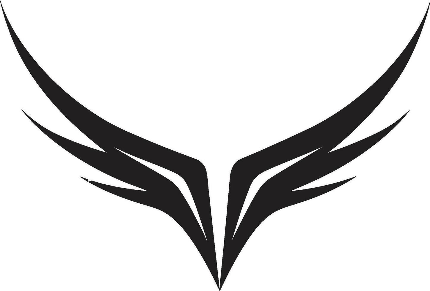 Majestic Wings in Black Vector Angelic Emblem Timeless Halo Stylish Angel Wings Icon