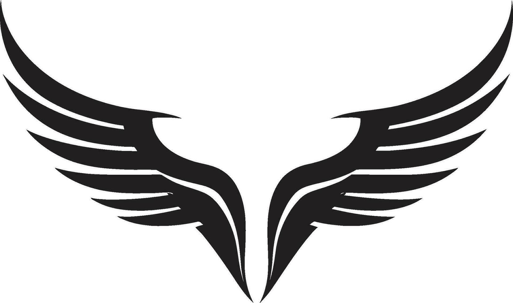 Feathered Silhouette Excellence Monochrome Icon Icon of Angelic Majesty Vector Angel Wings Emblem