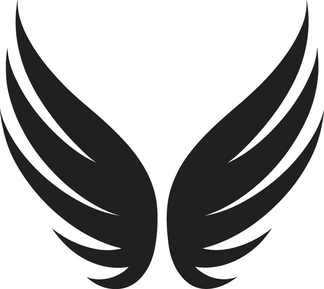 Emblematic Serenade in Black Logo Symbol Timeless Flight Majesty Modern Angel Wings Emblem vector