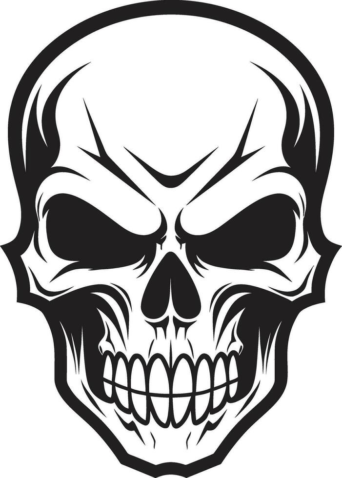 Shadowed Reverie Sinister Vector Art Enigmatic Descent Cryptic Skull Symbol