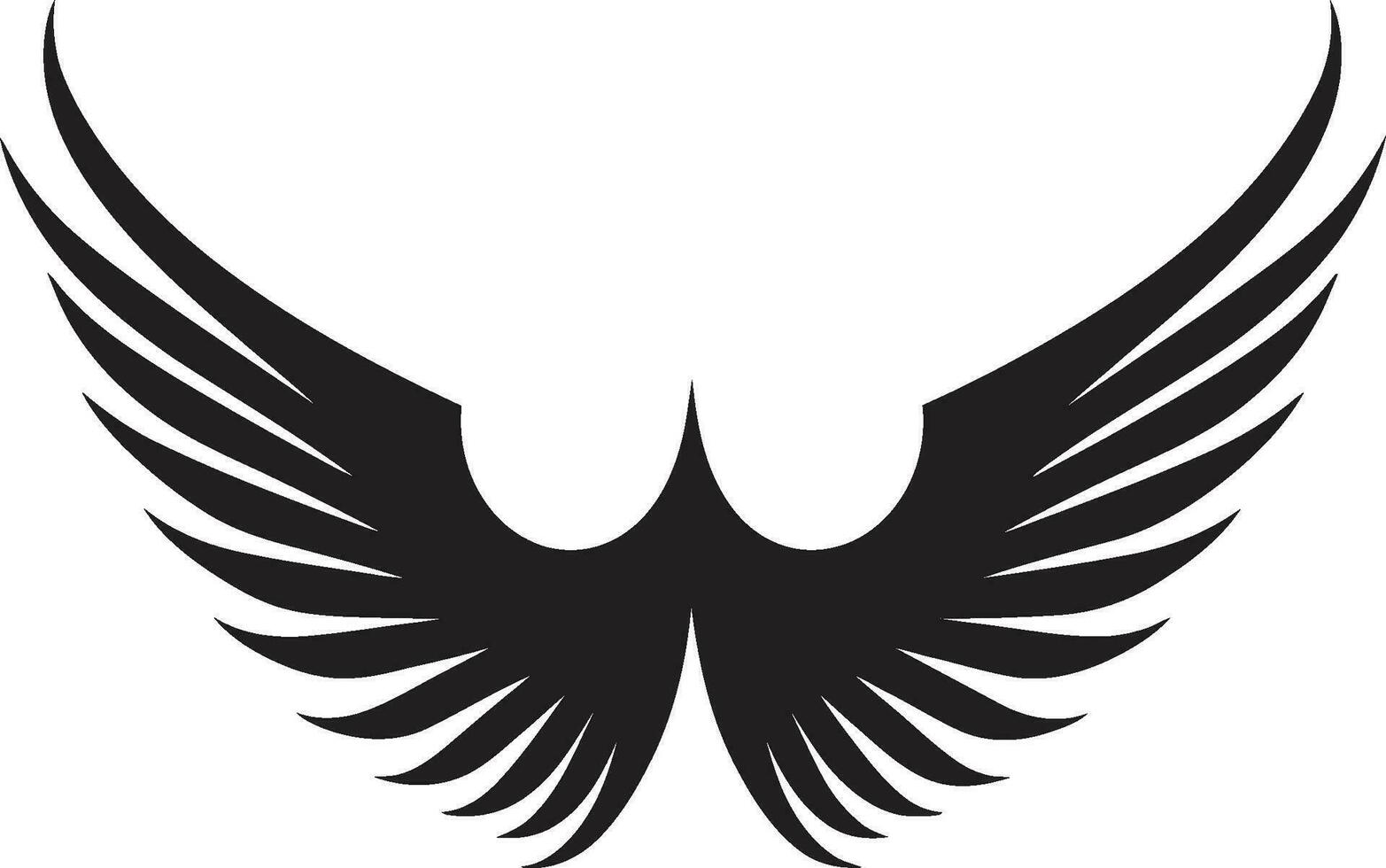 Celestial Art in Monochrome Iconic Logo Elegance in Divine Wings Emblematic Angelic Symbol vector