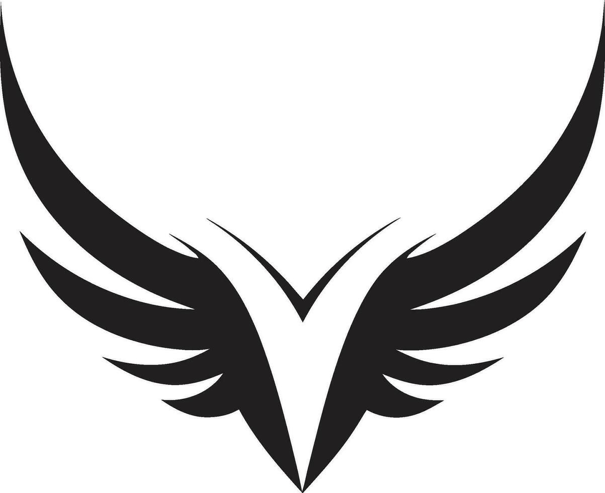 icono de gracia en monocromo vector angelical alas noble emblema de celestial belleza emblemático Arte