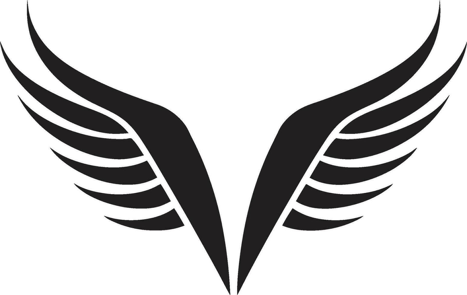 Noble Guardian of Grace Monochrome Angelic Emblem Wings of Majesty in Simplicity Vector Angel Wings