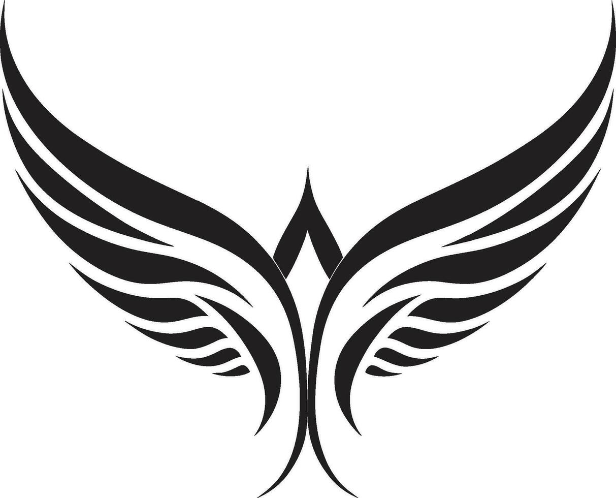 elegancia en espíritu serenidad monocromo logo simplista celestial silueta emblemático angelical icono vector