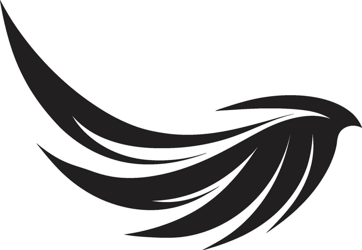 simplista elegancia en negro y blanco emblemático icono emblema de espíritu serenidad ángel alas logo diseño vector
