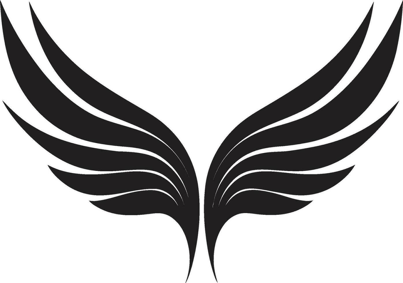 Serenade in Black and White Iconic Angelic Wings Logo Celestial Majesty in Simplicity Monochrome Design vector