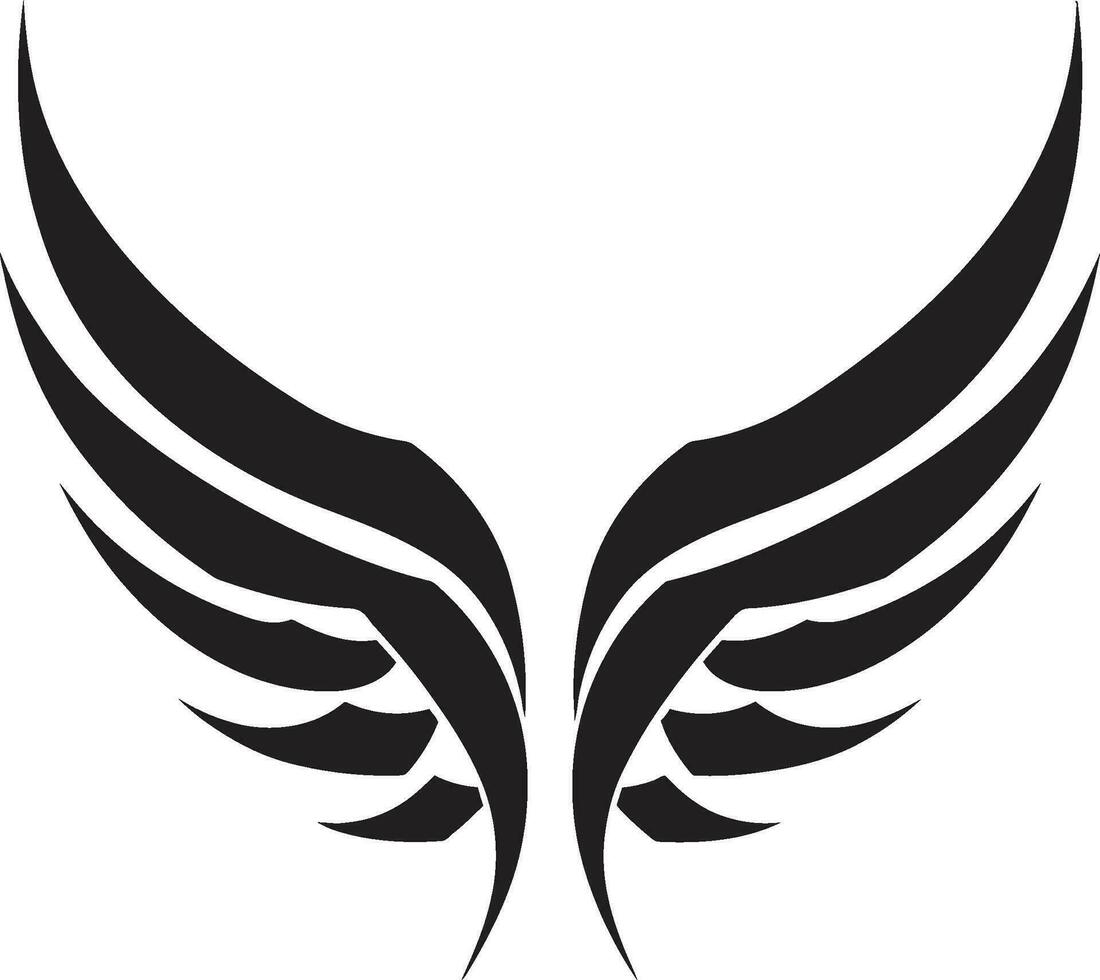 Timeless Halo Stylish Angel Wings Icon Simplistic Flight Monochromatic Angel Wings Silhouette vector