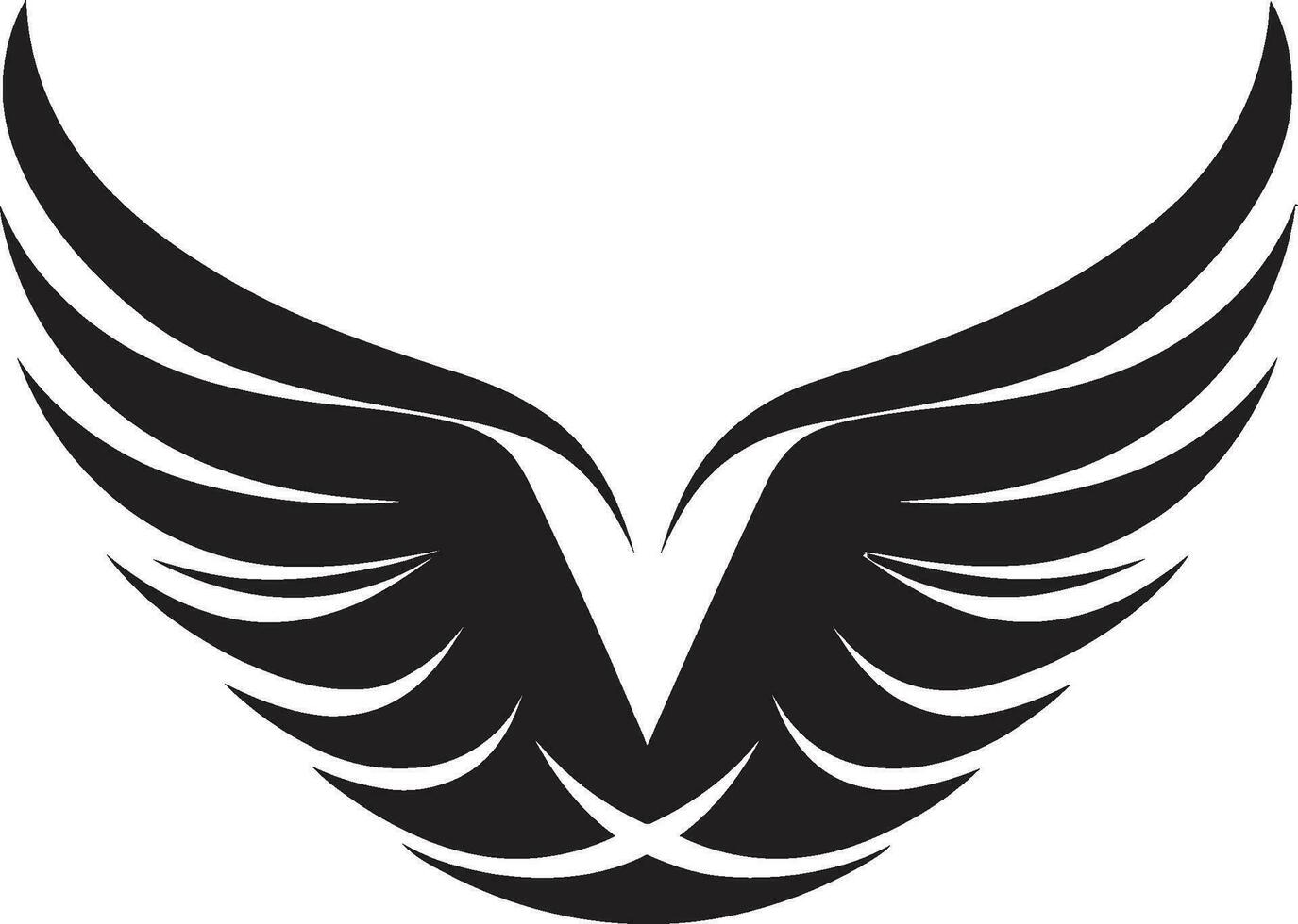 Spirits Serenity Angel Wings Symbol in Monochrome Emblematic Divine Charm Logo Design with Angel Wings vector