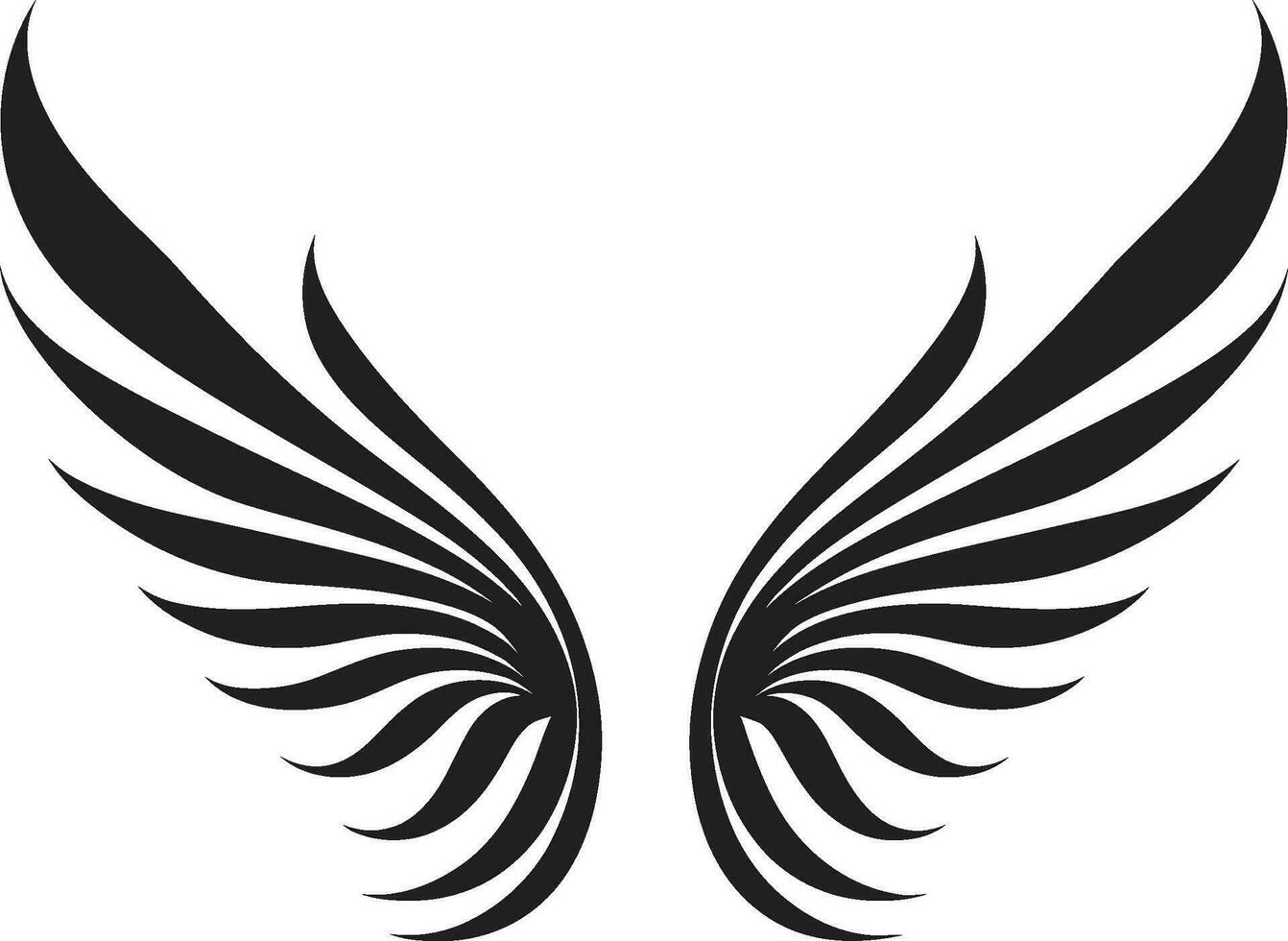 Majestic Wings of Excellence Monochromatic Emblem Timeless Icon of Angelic Majesty Stylish Angel Wings Symbol vector