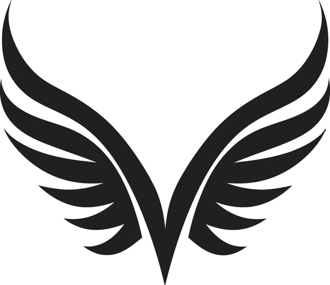 Serenity in Black and White Angel Wings Logo Majestic Emblem of Celestial Beauty Stylish Icon vector