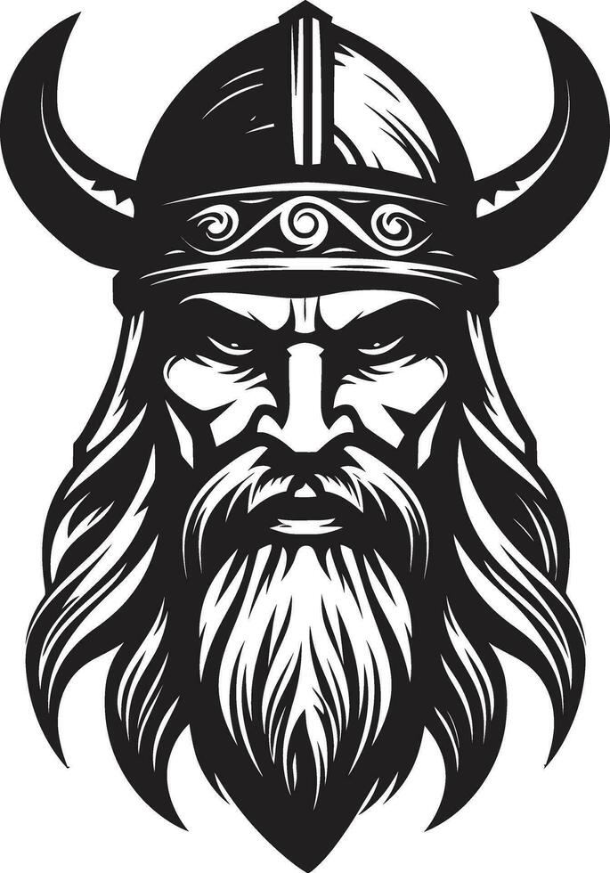 nórdico navegador un marinero vikingo líder en vector thors triunfo un vikingo símbolo de trueno