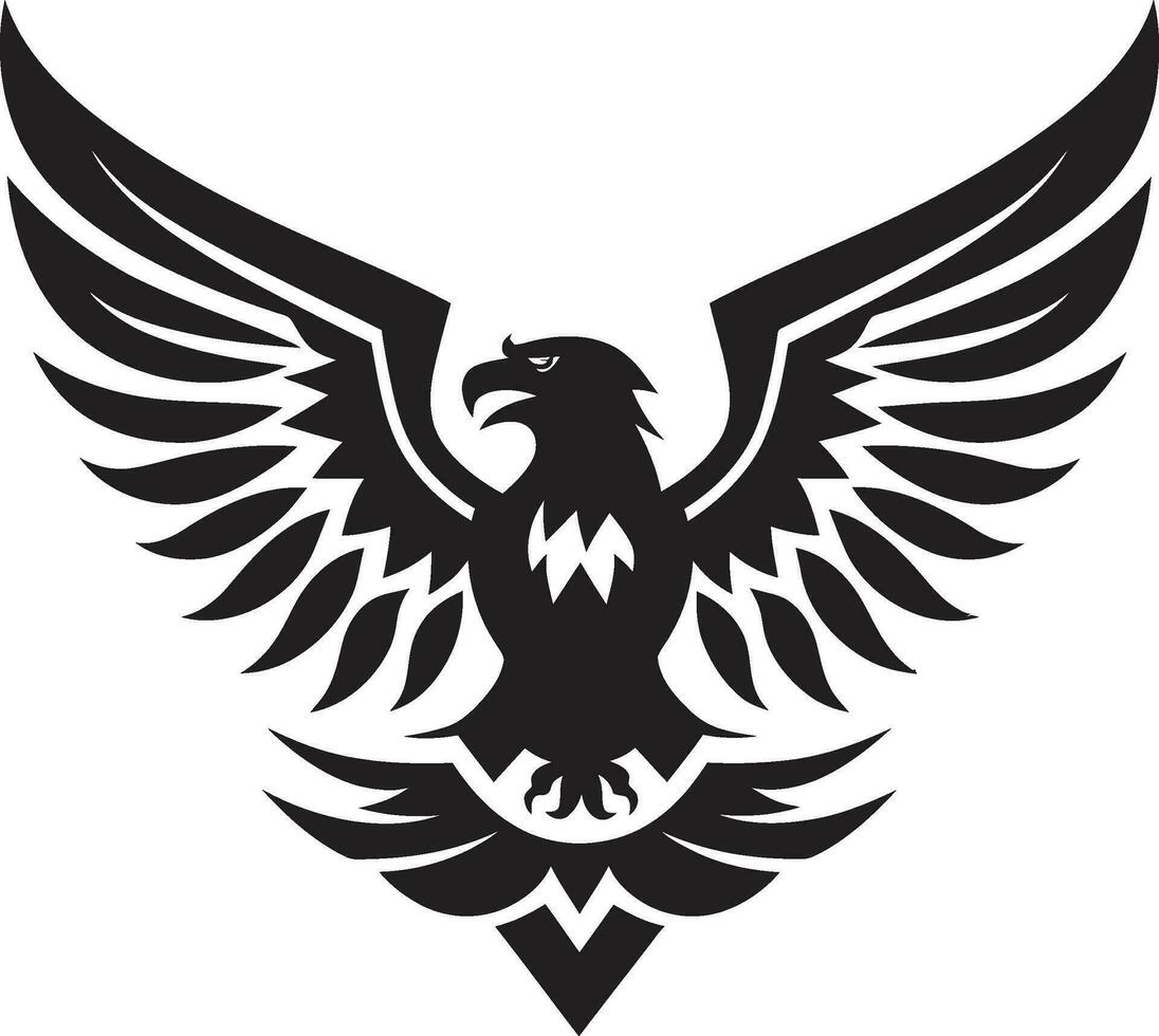 rapaces reino vector icono en negro vector arte desvelado águila emblema