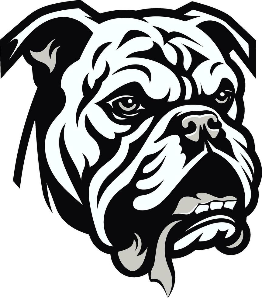 poderoso canino vector icono en negro vector arte buldog emblema en negro