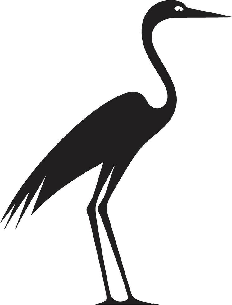 Sleek Heron Emblem Design Abstract Heron Silhouette Icon vector